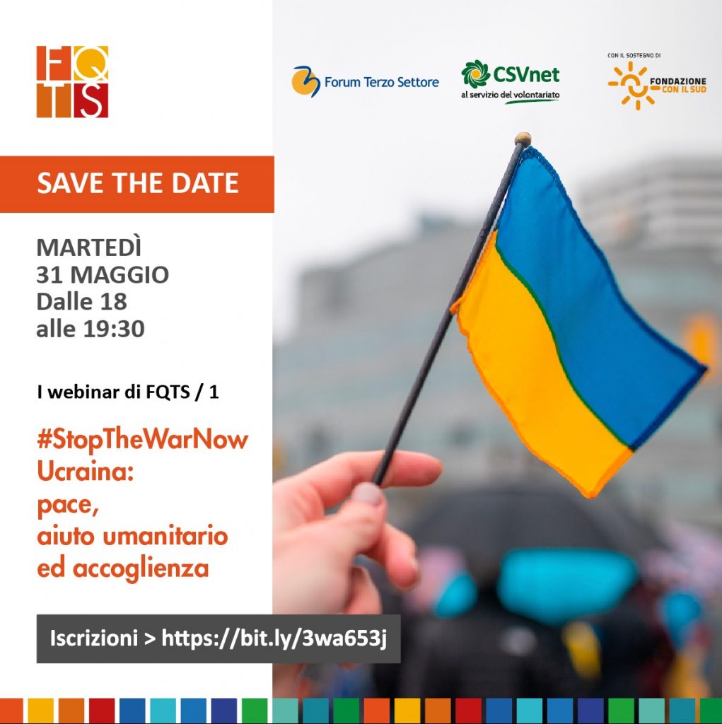 31 maggio ore 18 – #StopTheWarNow Ucraina: pace, aiuto umanitario ed accoglienza